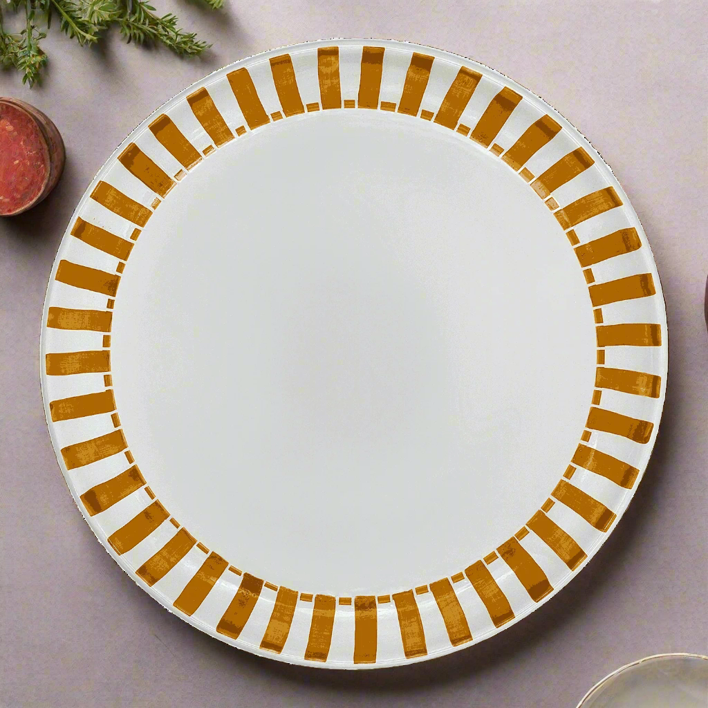 Yellow Stripes Charger Plate