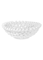 Large White Basketweave Bowl