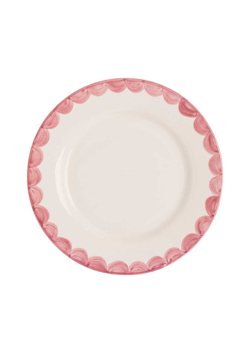 Pink Scallop Dinner Plate
