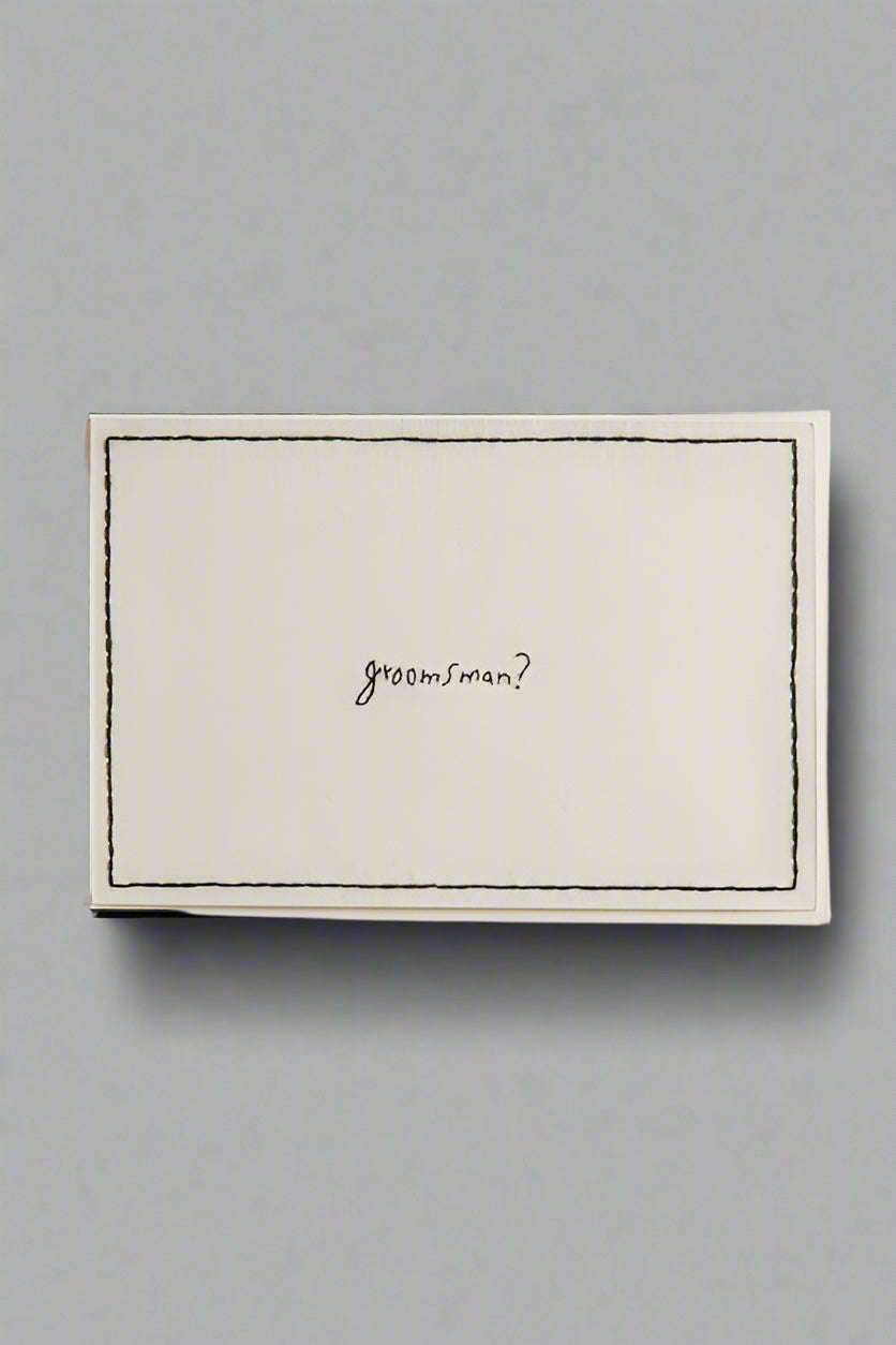 Hand Embroidered Groomsman Card
