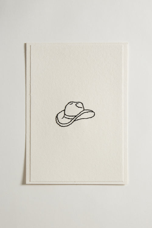 Hand Embroidered Cowboy Hat Card