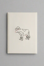 Hand Embroidered Cow(boy) Card