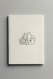 Hand Embroidered Couple on Sofa Card