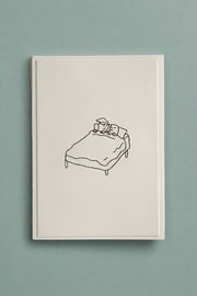 Hand Embroidered Couple in Bed Card
