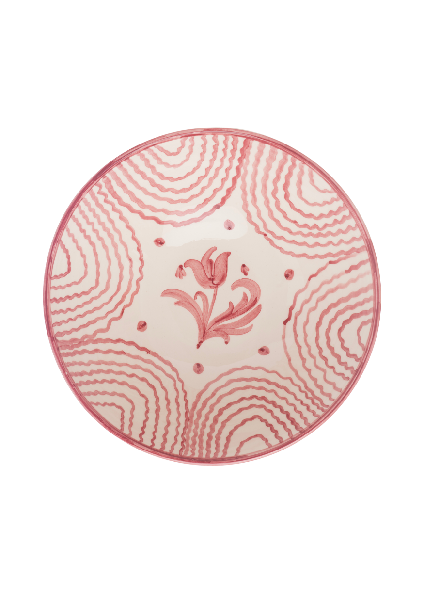 Flor Very Large Pink Serving Bowl