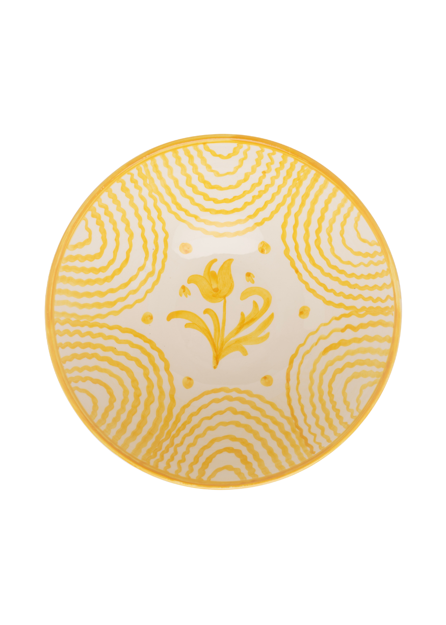Flor Very Large Yellow Serving Bowl