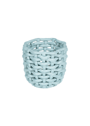 Sky Blue Basketweave Planter