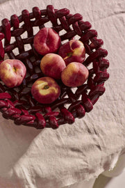 Burgundy Basketweave Bowl