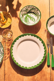 Green Scallop Dinner Plate