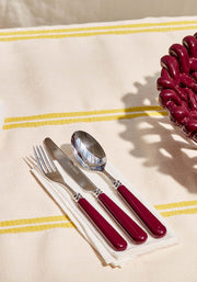 16-Piece Burgundy Cutlery Set