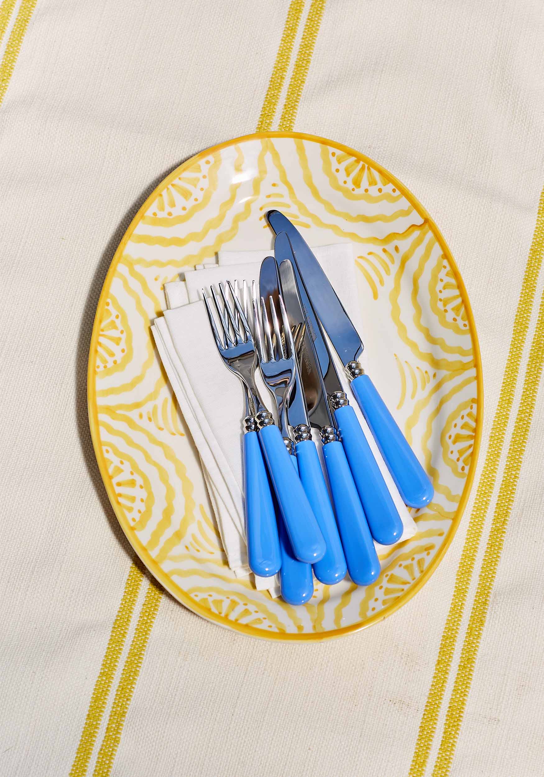16-Piece Sky Blue Cutlery Set