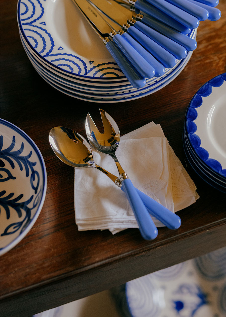 Sky Blue Salad Server Set