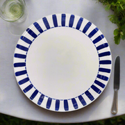 Navy Blue Stripes Dinner Plate