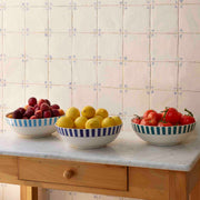 Navy Blue Stripes Salad Bowl