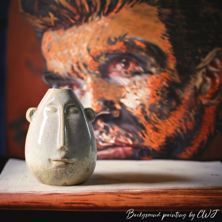 Handmade face-motive "Tranquil Visage" vase