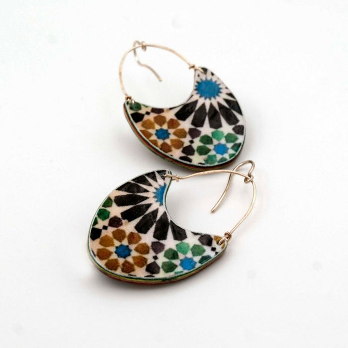 Andalusian Tiles Inspired Earrings Almunecar