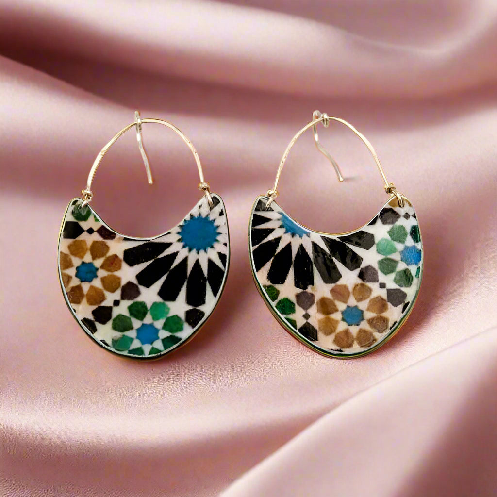 Andalusian Tiles Inspired Earrings Almunecar