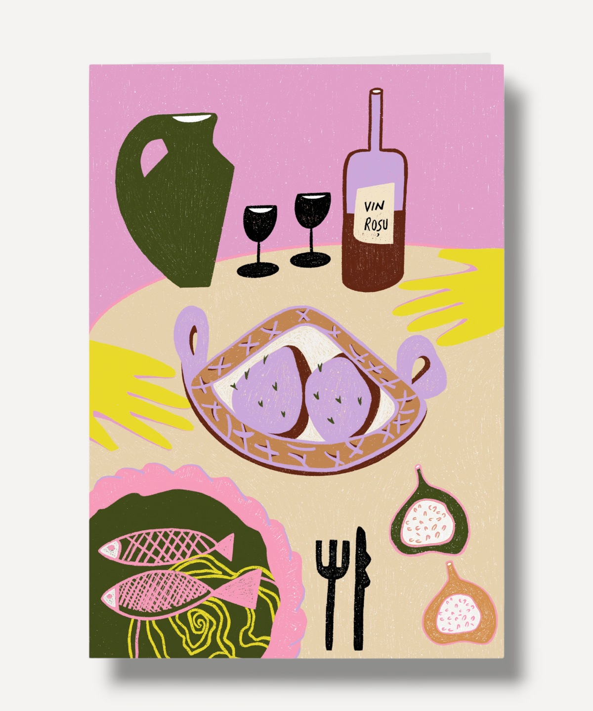 Vin Roșu Greeting Card