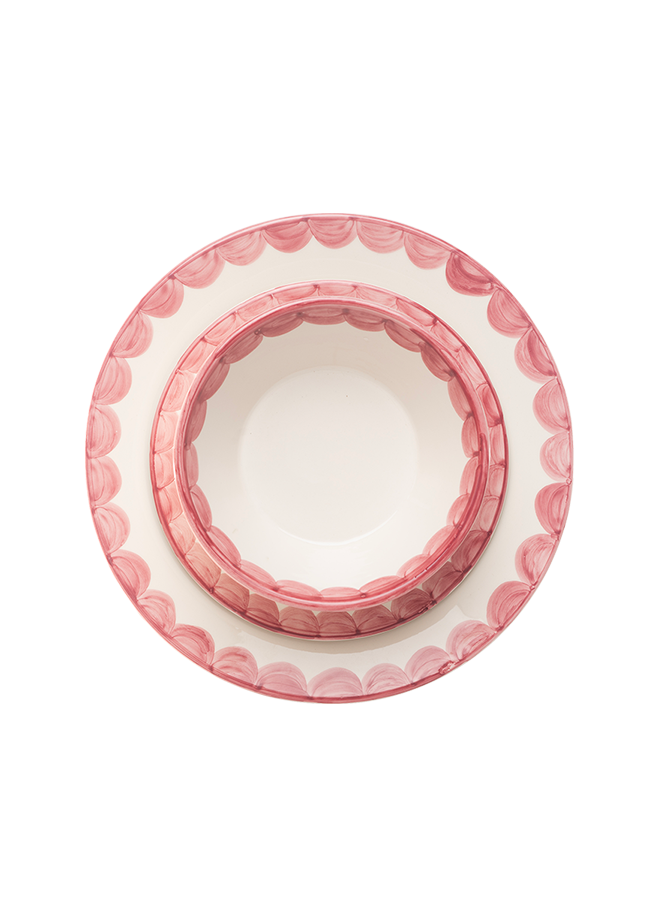 Pink Scallop Bowl