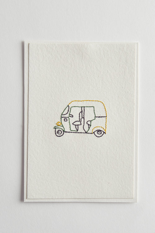 Hand Embroidered Rickshaw Card