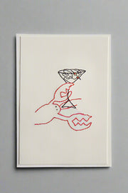Hand Embroidered La Lob Card