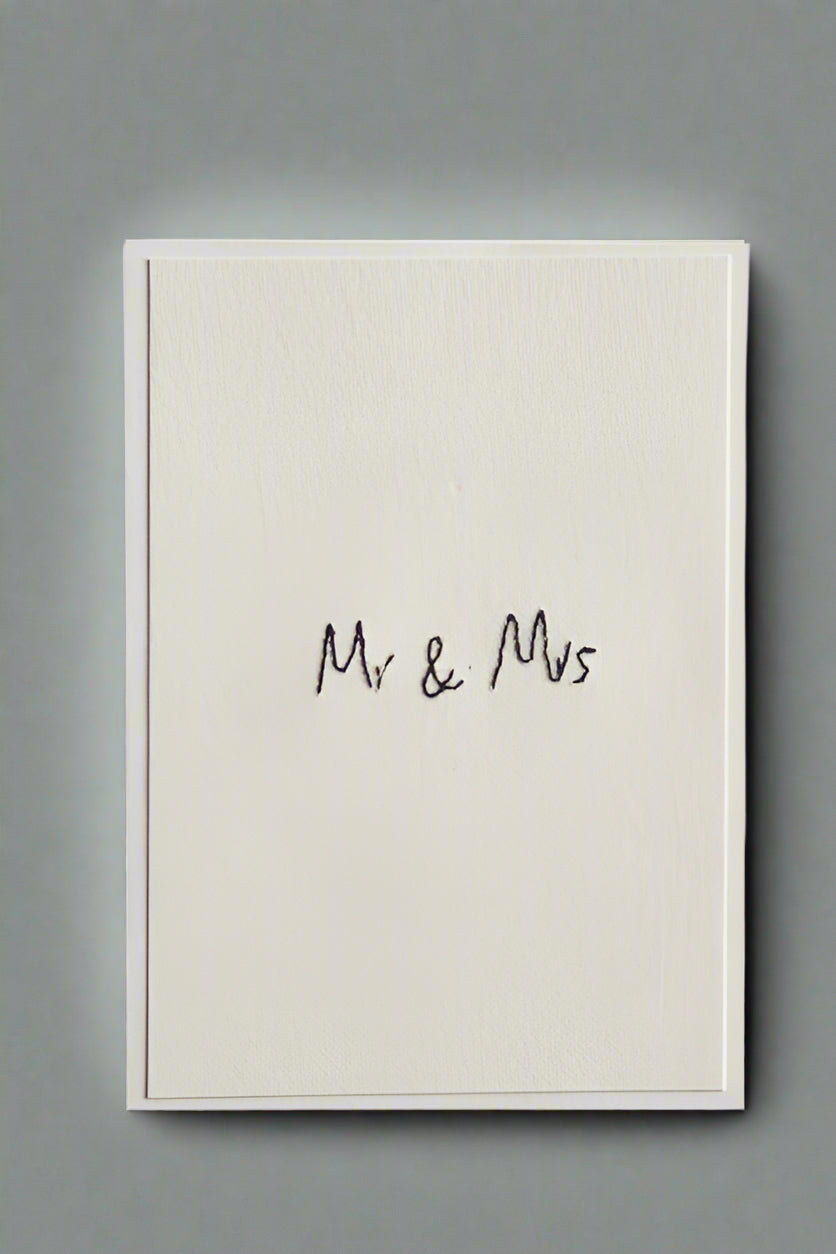 Hand Embroidered Wedding Card