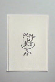 Hand Embroidered Couple Dancing On The Tables Card