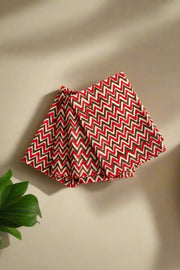Red, White & Olive Green Zig Zag Napkins