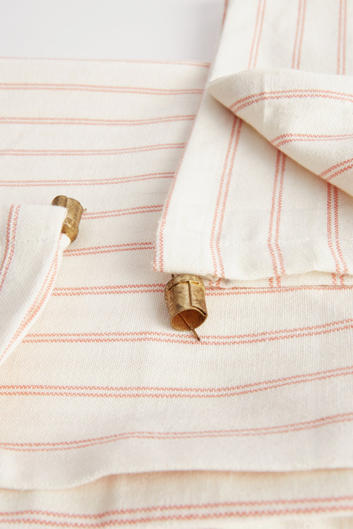 Stripe & Bell - Red & White Napkins