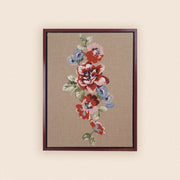 Rosa framed embroidered art canvas