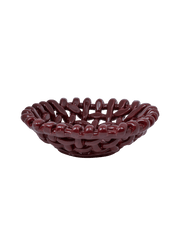 Burgundy Basketweave Bowl