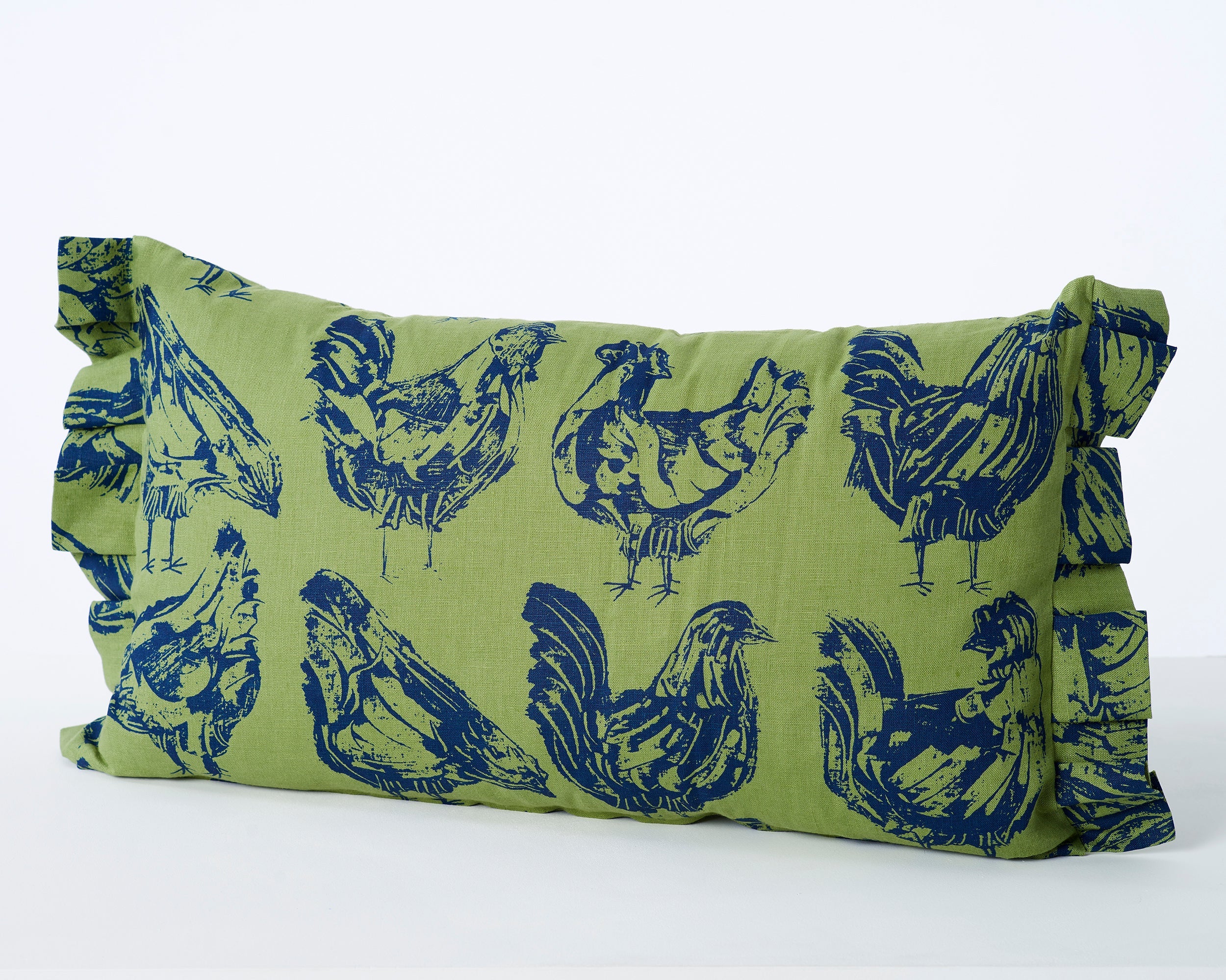 French Hen Cushion | Green