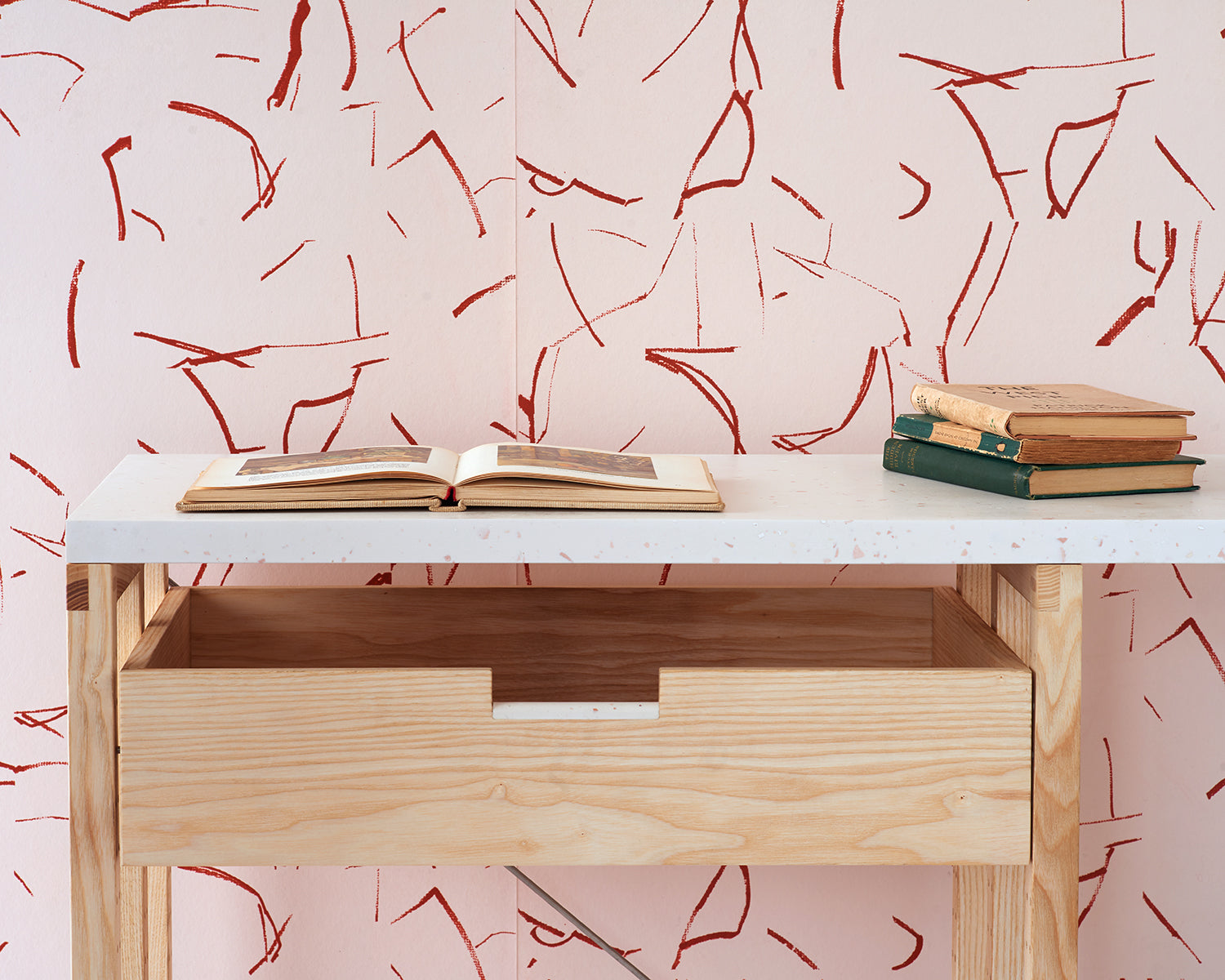 Collage Wallpaper | Plaster Pink
