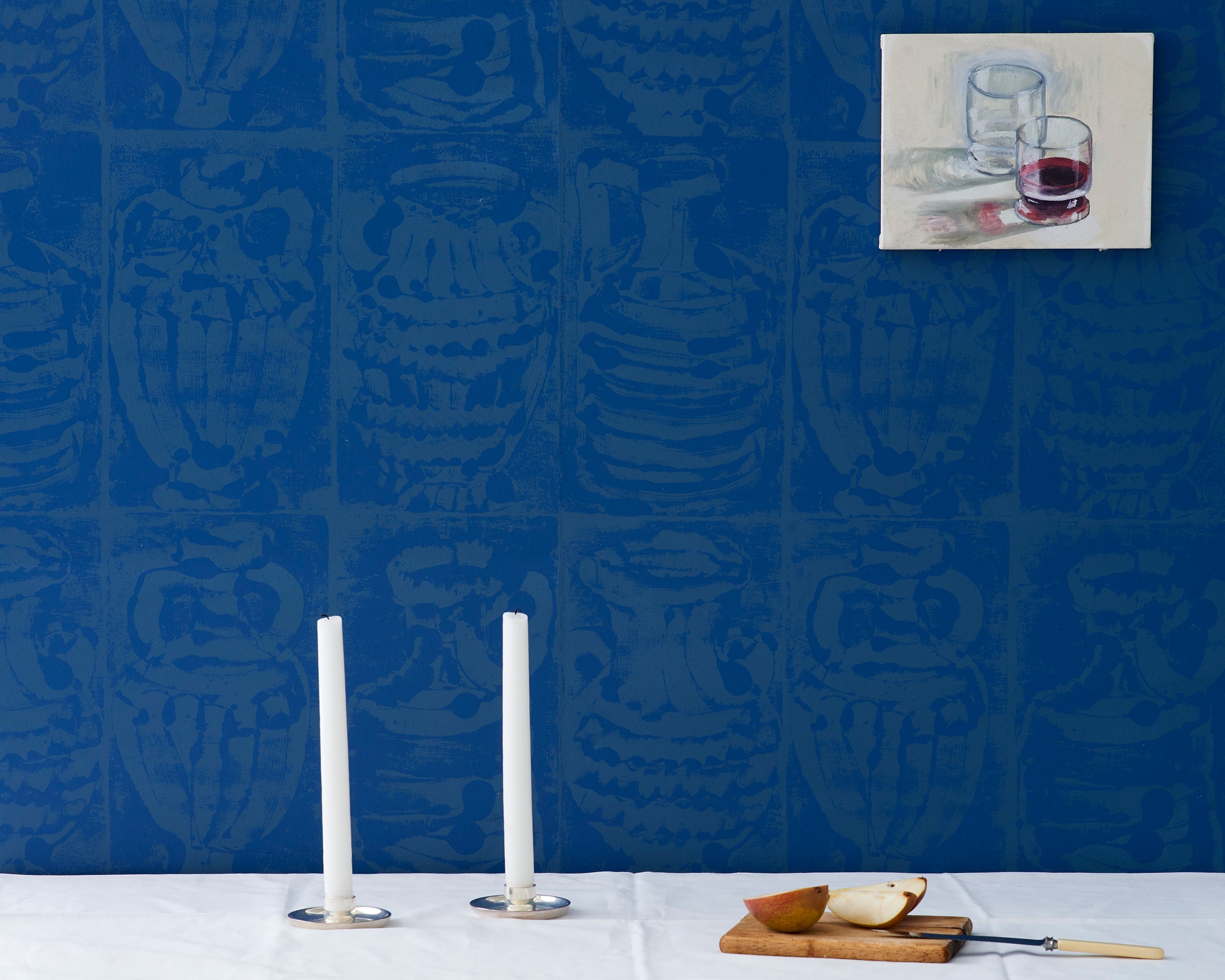 Taverna Wallpaper | Blue on Blue