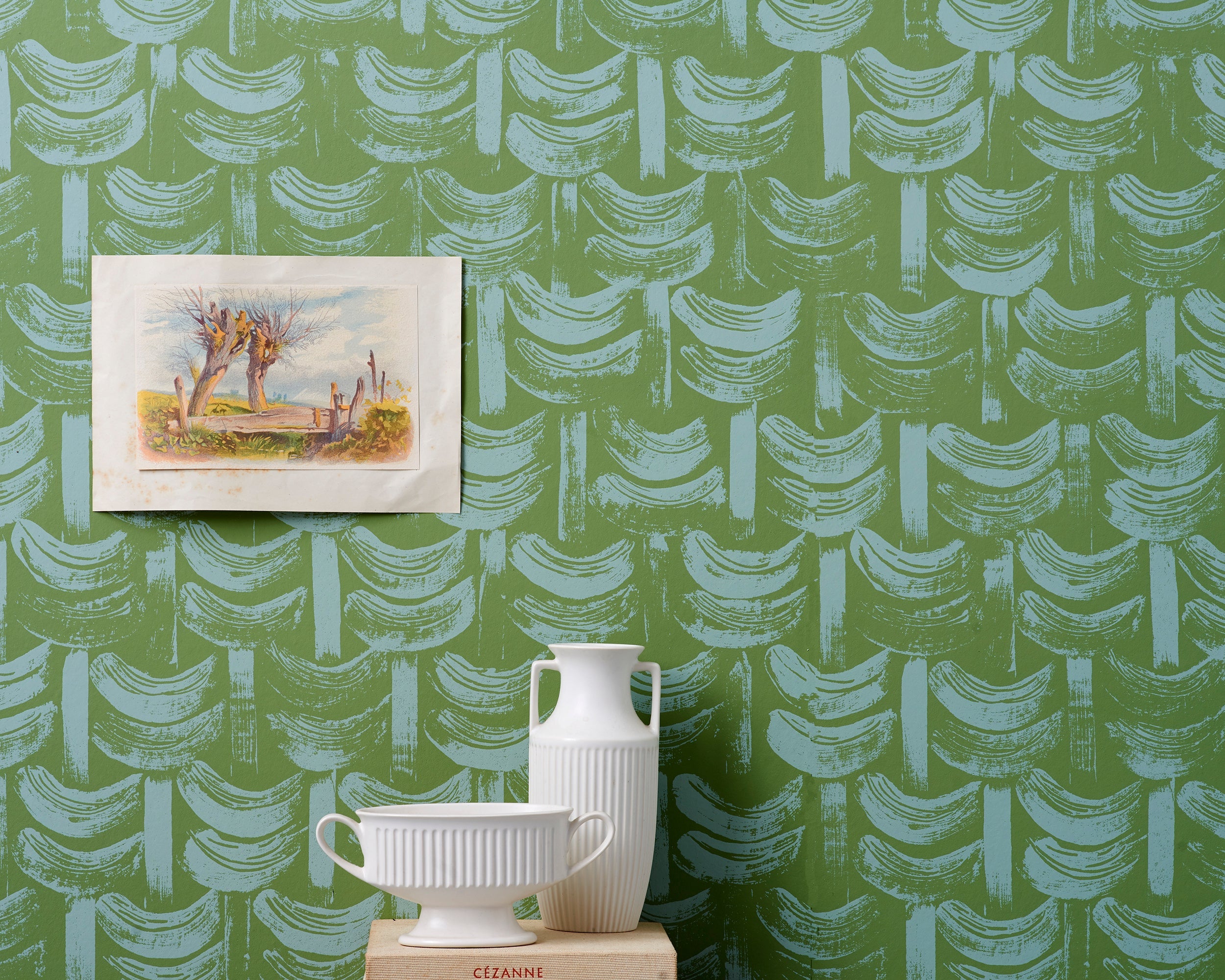 Basket Wallpaper | Sea Green