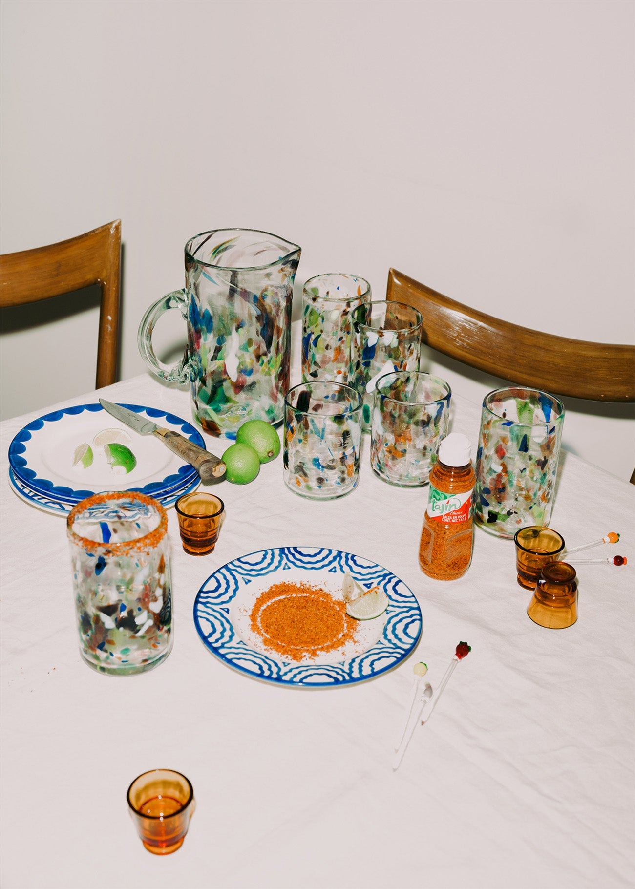 Terrazzo Jug and 4 Tumblers Set
