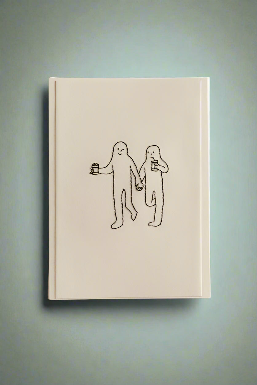 Hand Embroidered Couple Coffee & Walk Card