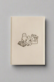 Hand Embroidered Couple Reading Card