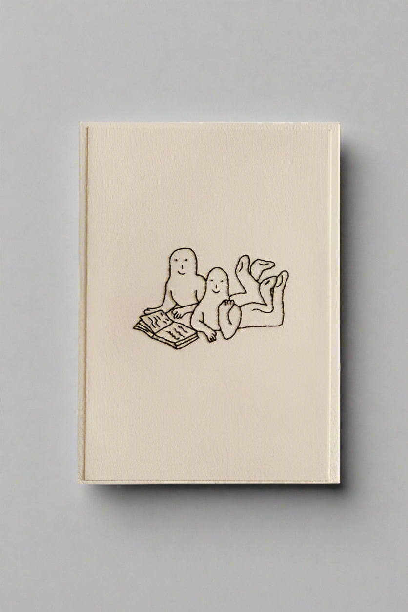 Hand Embroidered Couple Reading Card