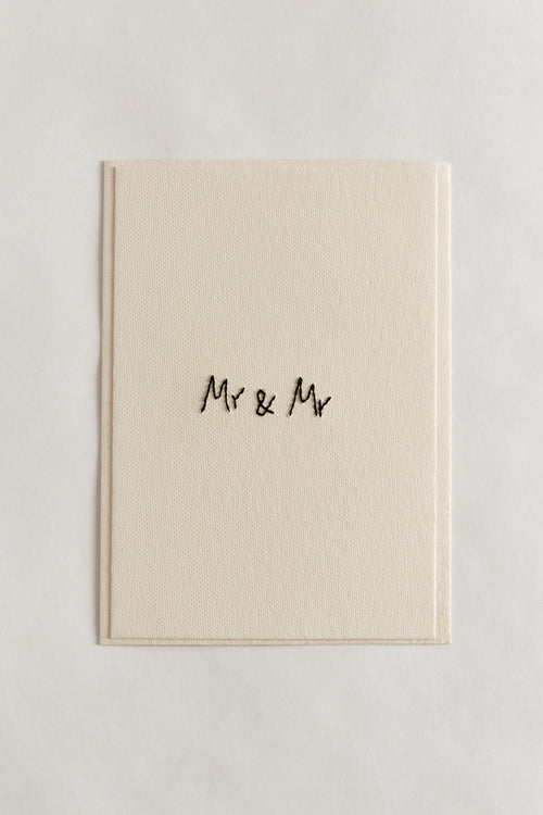 Hand Embroidered Wedding Card