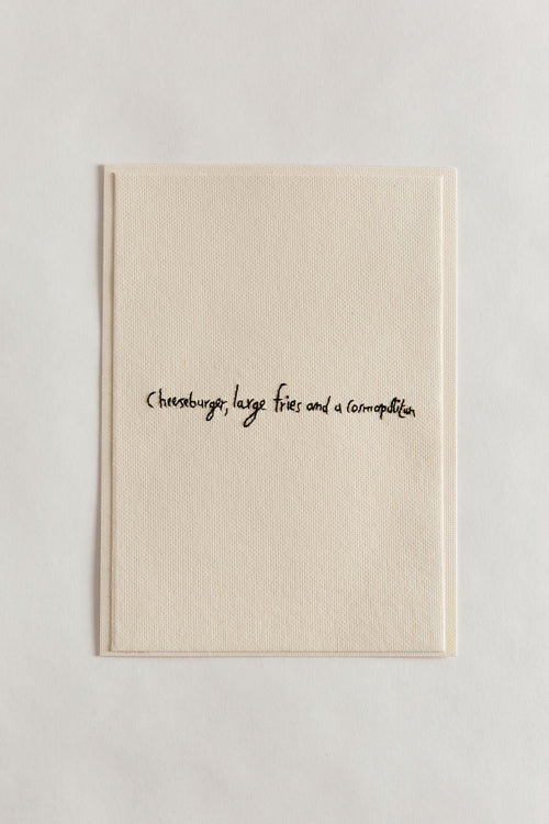 Customised Hand Embroidered Text Card