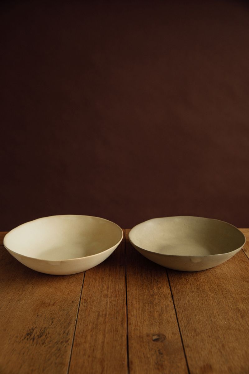 Yukina Omori Deep plate (Light Beige / Dark Beige)