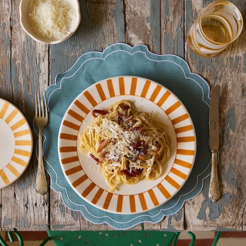 Yellow Stripes Dinner Plate