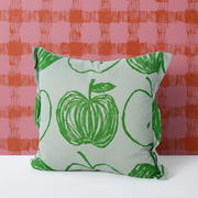 A is for Apple Cushion Aquamarine – Picnic Fruit Fool Wallpaper