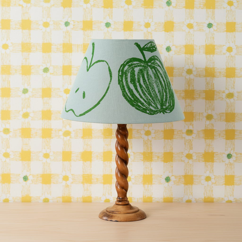 A is for Apple Lampshade Aquamarine – Picnic Daisy Wallpaper