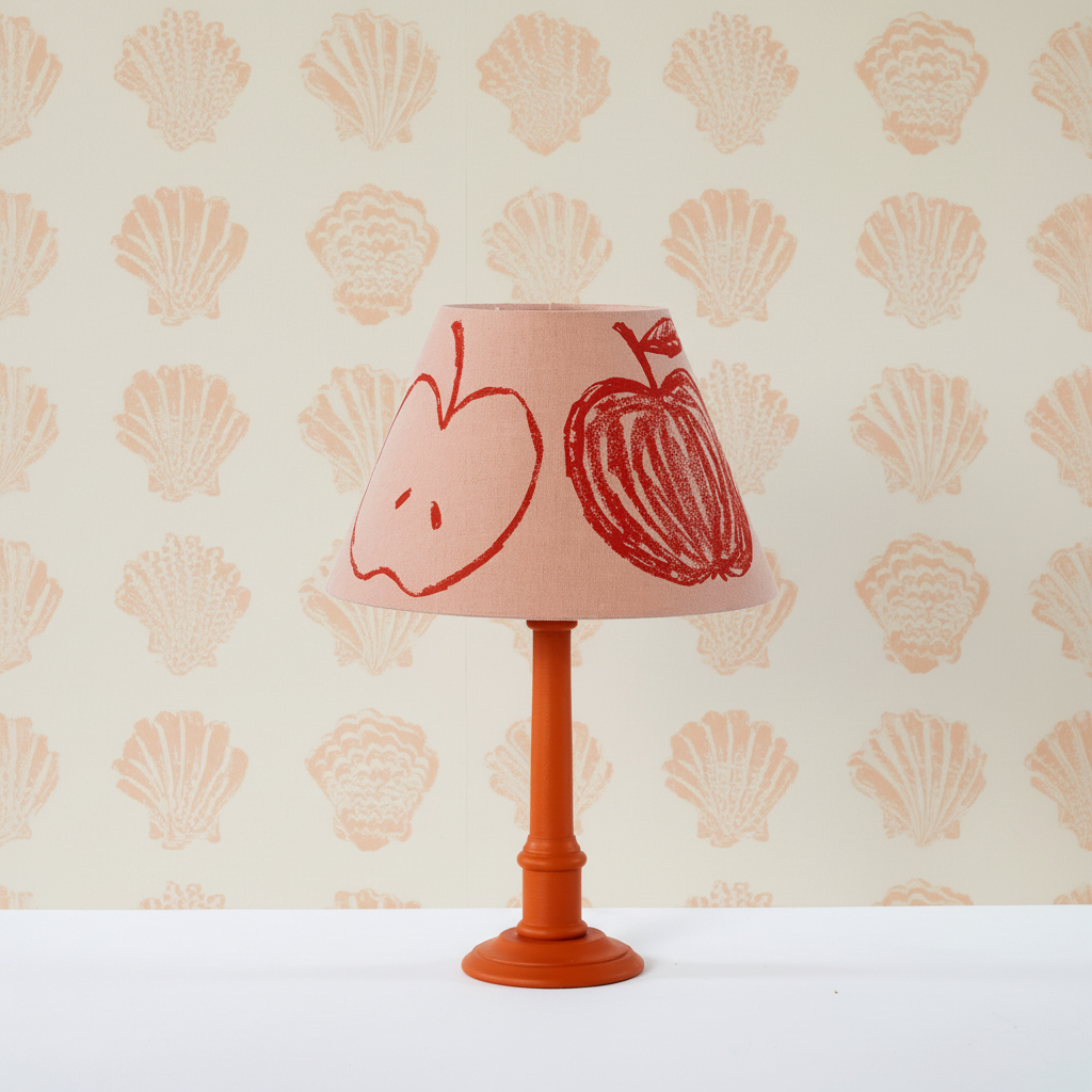 A is for Apple Lampshade Pink – Pilgrim Marshmallow Wallpaper