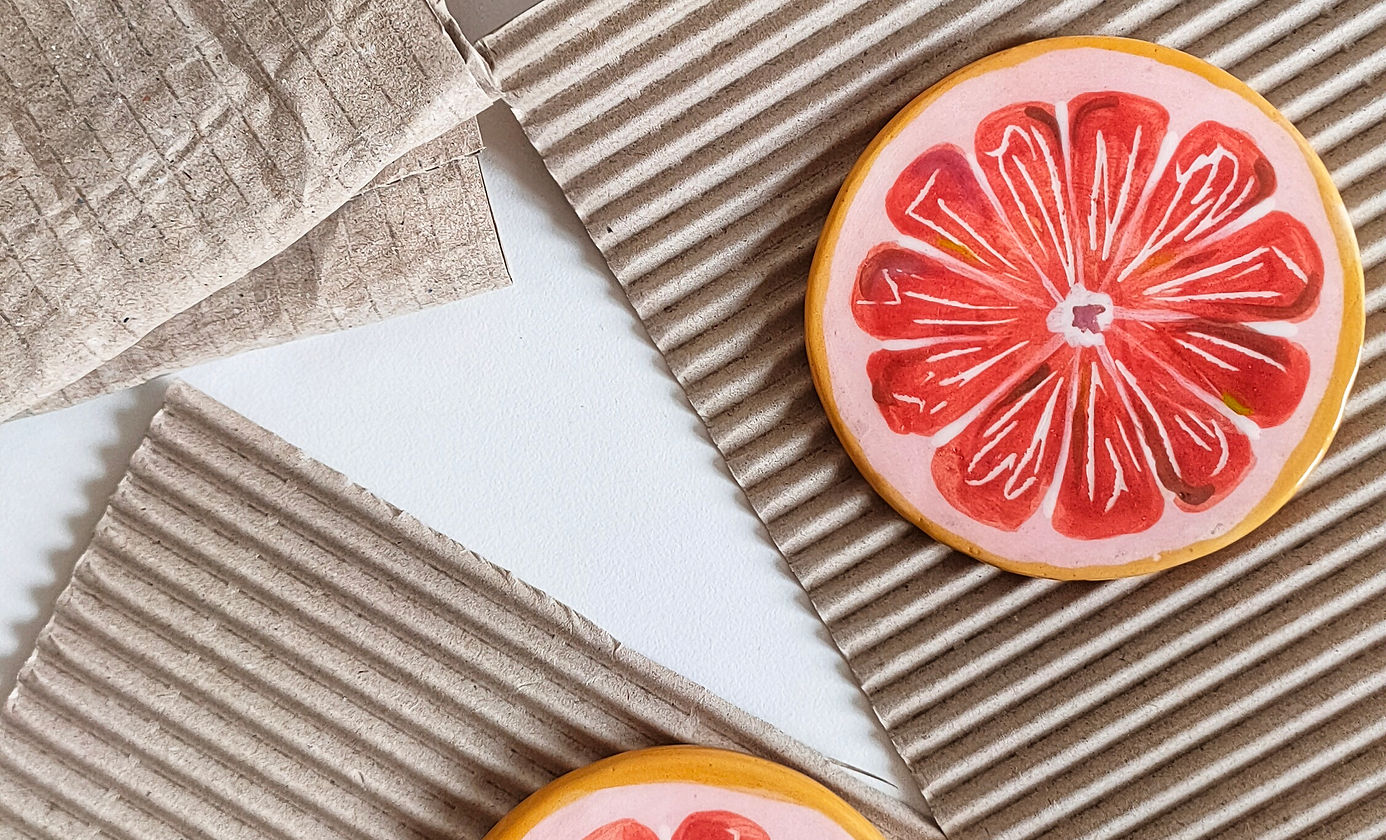 Pink Grapefruit Coaster COUPLE