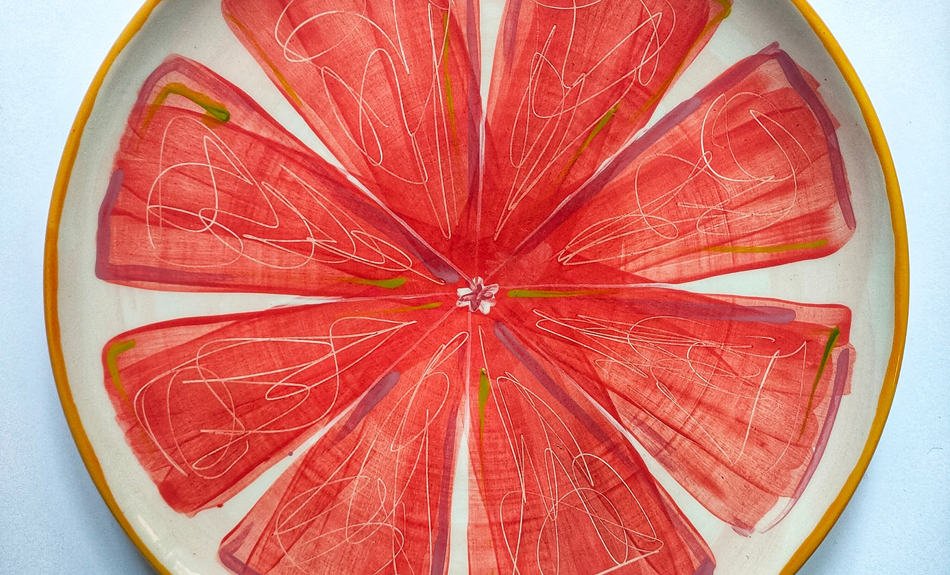 Pink grapefruit plate 20 cm