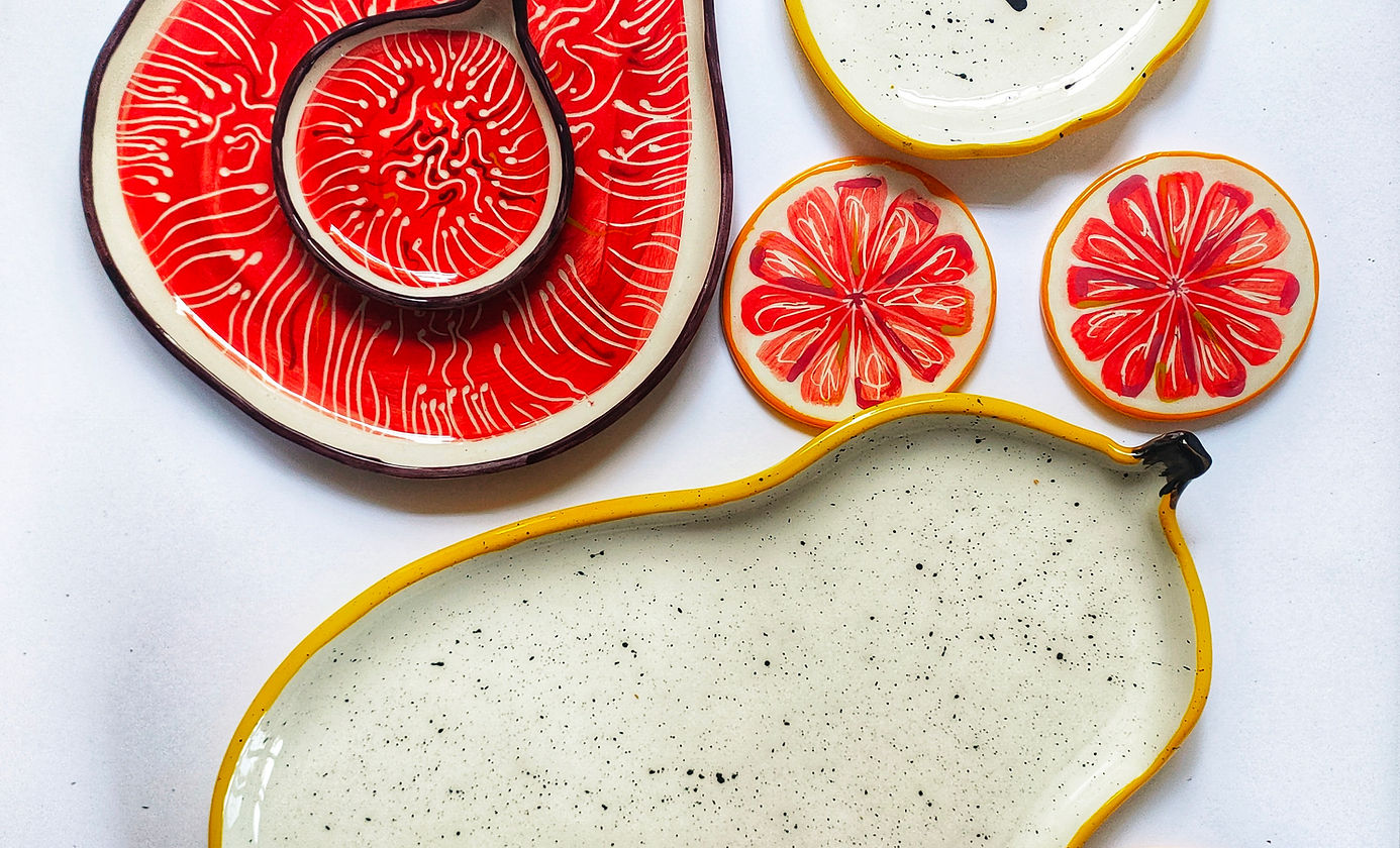 Pink Grapefruit Coaster COUPLE