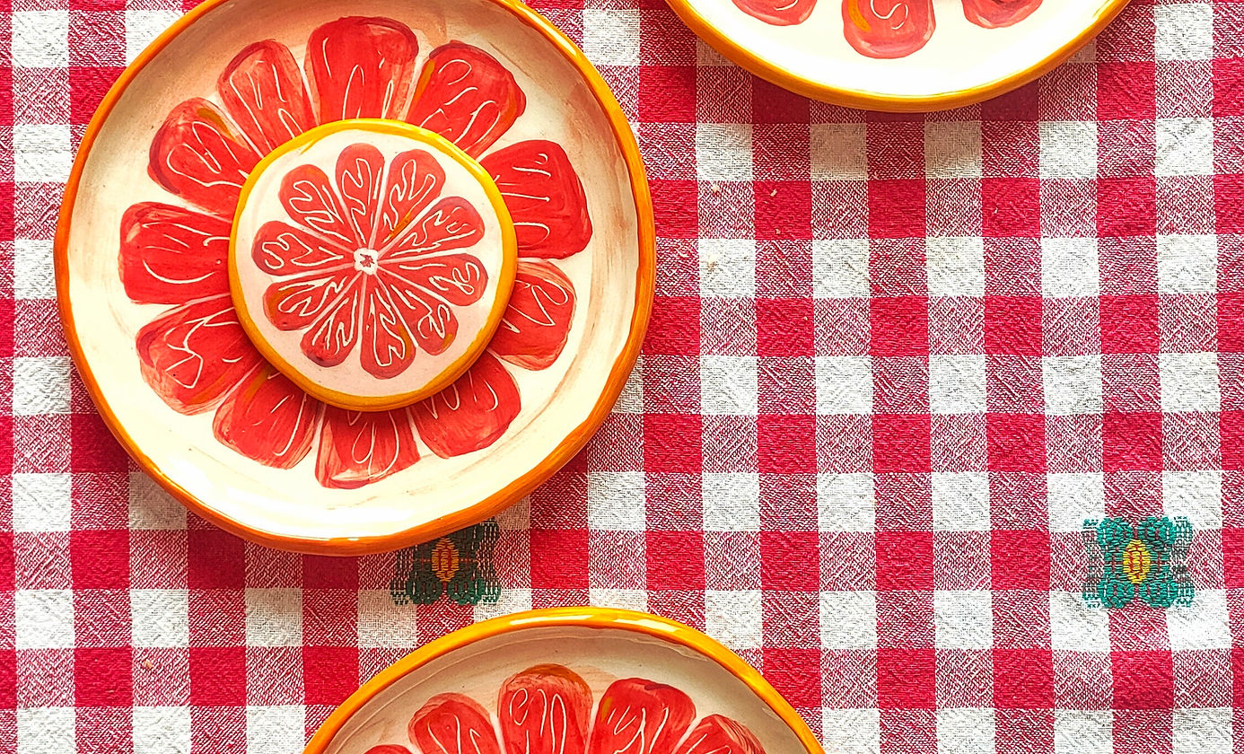 Pink grapefruit plate 20 cm